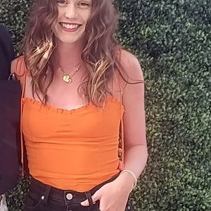 Reformation Orange Blouse